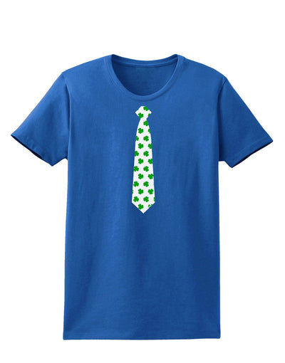 Clover Pattern Tie St Patrick's Day Womens Dark T-Shirt-TooLoud-Royal-Blue-X-Small-Davson Sales