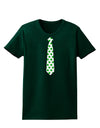 Clover Pattern Tie St Patrick's Day Womens Dark T-Shirt-TooLoud-Forest-Green-Small-Davson Sales