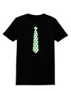 Clover Pattern Tie St Patrick's Day Womens Dark T-Shirt-TooLoud-Black-X-Small-Davson Sales