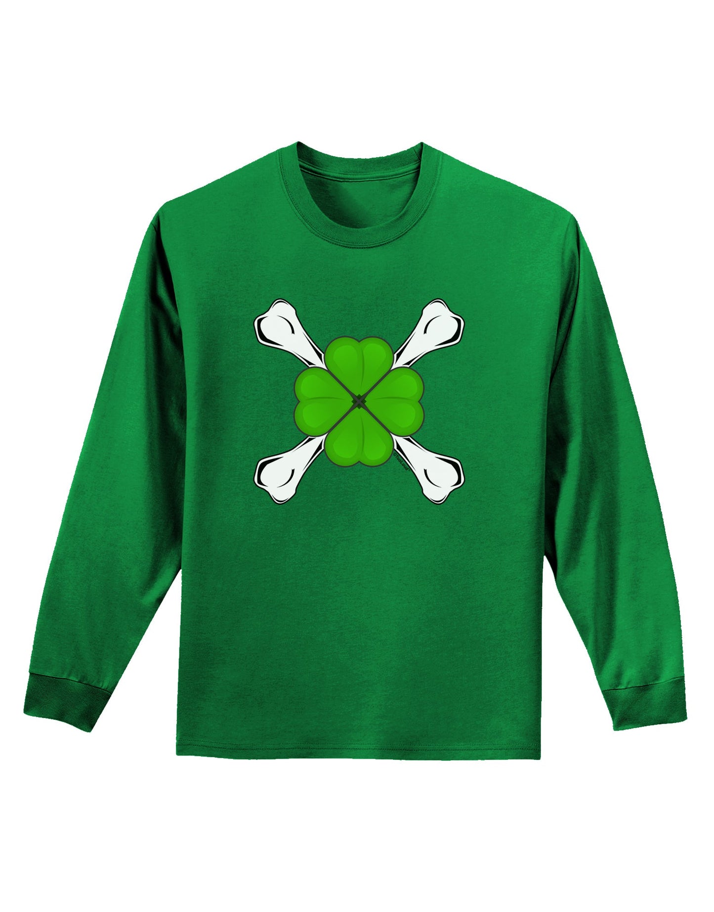 Clover and Crossbones Adult Long Sleeve Dark T-Shirt by TooLoud-TooLoud-Kelly-Green-Small-Davson Sales