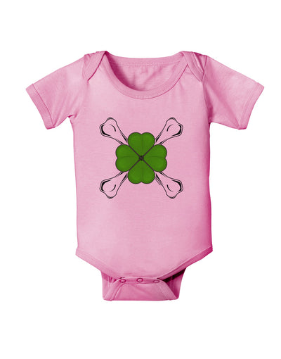 Clover and Crossbones Baby Romper Bodysuit by TooLoud-TooLoud-Pink-06-Months-Davson Sales