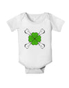 Clover and Crossbones Baby Romper Bodysuit by TooLoud-TooLoud-White-06-Months-Davson Sales