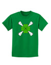 Clover and Crossbones Childrens Dark T-Shirt by TooLoud-Childrens T-Shirt-TooLoud-Kelly-Green-X-Small-Davson Sales