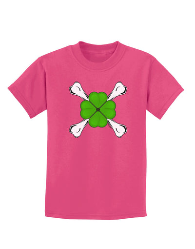 Clover and Crossbones Childrens Dark T-Shirt by TooLoud-Childrens T-Shirt-TooLoud-Sangria-X-Small-Davson Sales