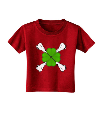 Clover and Crossbones Toddler T-Shirt Dark by TooLoud-Toddler T-Shirt-TooLoud-Red-2T-Davson Sales