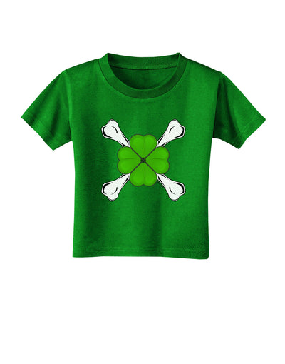 Clover and Crossbones Toddler T-Shirt Dark by TooLoud-Toddler T-Shirt-TooLoud-Clover-Green-2T-Davson Sales