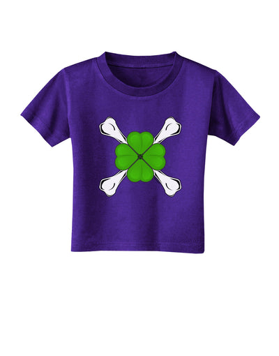 Clover and Crossbones Toddler T-Shirt Dark by TooLoud-Toddler T-Shirt-TooLoud-Purple-2T-Davson Sales