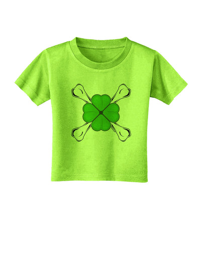 Clover and Crossbones Toddler T-Shirt by TooLoud-Toddler T-Shirt-TooLoud-Lime-Green-2T-Davson Sales