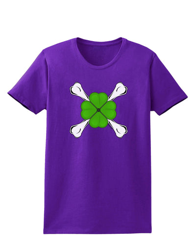 Clover and Crossbones Womens Dark T-Shirt by TooLoud-TooLoud-Purple-X-Small-Davson Sales