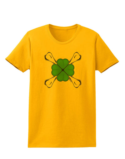 Clover and Crossbones Womens T-Shirt by TooLoud-TooLoud-Gold-X-Small-Davson Sales