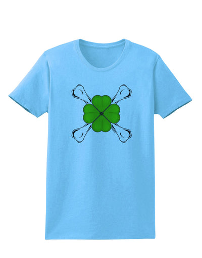 Clover and Crossbones Womens T-Shirt by TooLoud-TooLoud-Aquatic-Blue-X-Small-Davson Sales