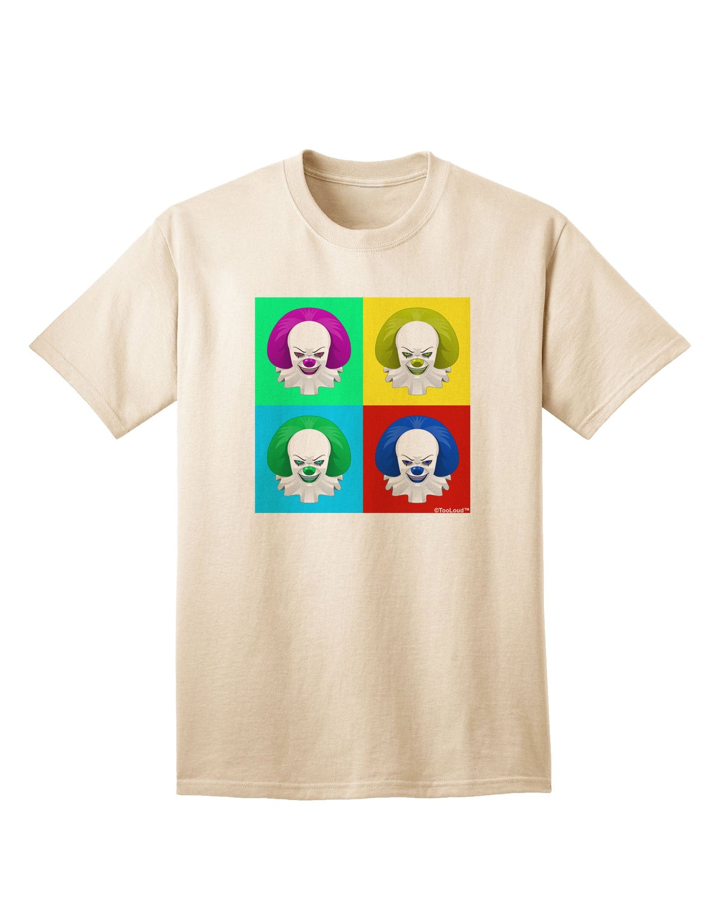 Clown Face Pop Art 2 Adult T-Shirt-Mens T-Shirt-TooLoud-Natural-Small-Davson Sales