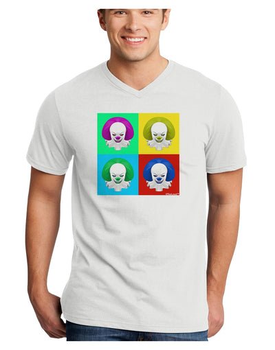 Clown Face Pop Art 2 Adult V-Neck T-shirt-Mens V-Neck T-Shirt-TooLoud-White-Small-Davson Sales