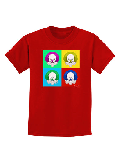 Clown Face Pop Art 2 Childrens Dark T-Shirt-Childrens T-Shirt-TooLoud-Red-X-Small-Davson Sales