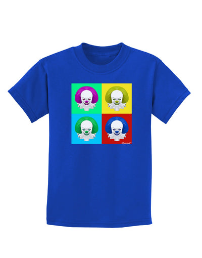 Clown Face Pop Art 2 Childrens Dark T-Shirt-Childrens T-Shirt-TooLoud-Royal-Blue-X-Small-Davson Sales