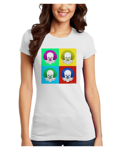 Clown Face Pop Art 2 Juniors T-Shirt-Womens Juniors T-Shirt-TooLoud-White-Juniors Fitted X-Small-Davson Sales