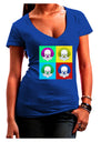 Clown Face Pop Art 2 Juniors V-Neck Dark T-Shirt-Womens V-Neck T-Shirts-TooLoud-Royal-Blue-Juniors Fitted Small-Davson Sales