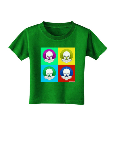 Clown Face Pop Art 2 Toddler T-Shirt Dark-Toddler T-Shirt-TooLoud-Clover-Green-2T-Davson Sales