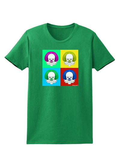 Clown Face Pop Art 2 Womens Dark T-Shirt-TooLoud-Kelly-Green-X-Small-Davson Sales