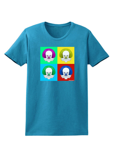 Clown Face Pop Art 2 Womens Dark T-Shirt-TooLoud-Turquoise-X-Small-Davson Sales