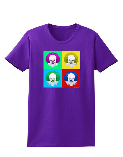 Clown Face Pop Art 2 Womens Dark T-Shirt-TooLoud-Purple-X-Small-Davson Sales