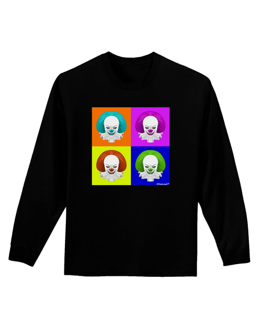 Clown Face Pop Art Adult Long Sleeve Dark T-Shirt-TooLoud-Black-Small-Davson Sales