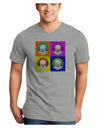 Clown Face Pop Art Adult V-Neck T-shirt-Mens V-Neck T-Shirt-TooLoud-HeatherGray-Small-Davson Sales