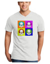 Clown Face Pop Art Adult V-Neck T-shirt-Mens V-Neck T-Shirt-TooLoud-White-Small-Davson Sales