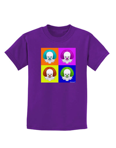 Clown Face Pop Art Childrens Dark T-Shirt-Childrens T-Shirt-TooLoud-Purple-X-Small-Davson Sales