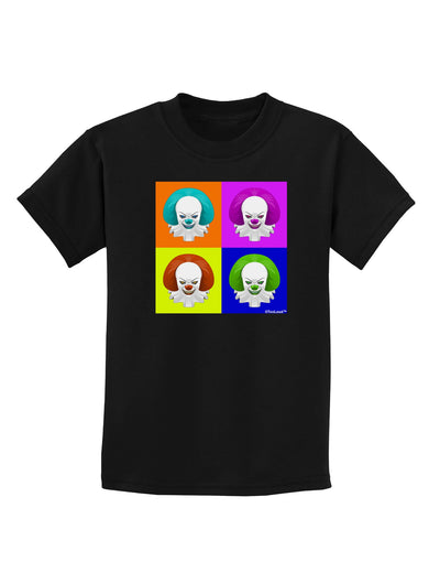 Clown Face Pop Art Childrens Dark T-Shirt-Childrens T-Shirt-TooLoud-Black-X-Small-Davson Sales