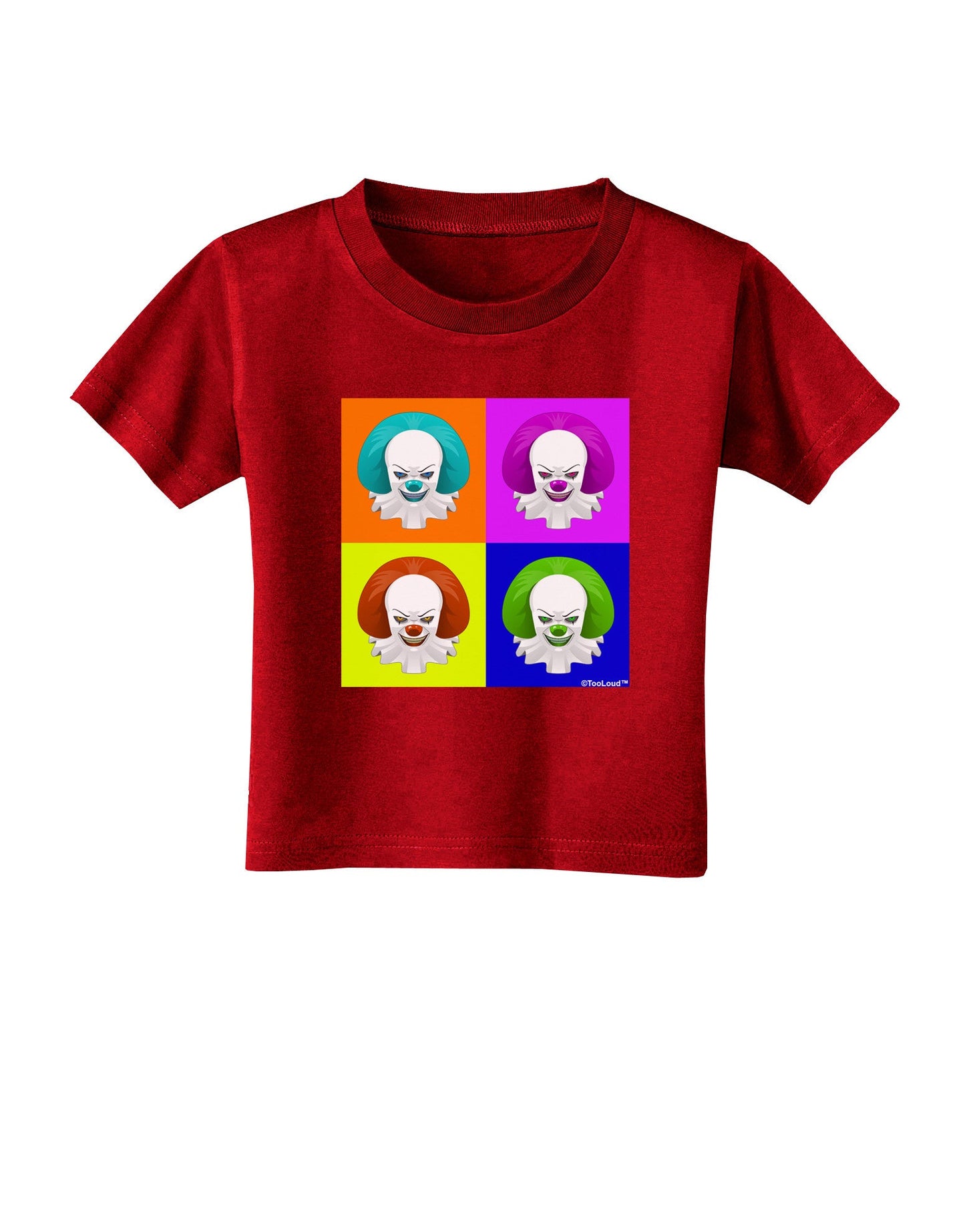 Clown Face Pop Art Toddler T-Shirt Dark-Toddler T-Shirt-TooLoud-Red-2T-Davson Sales