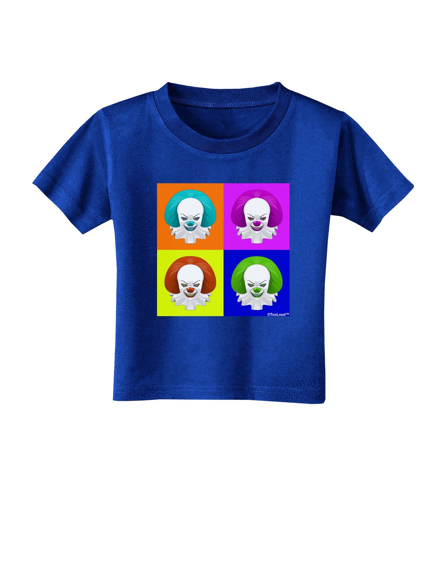 Clown Face Pop Art Toddler T-Shirt Dark-Toddler T-Shirt-TooLoud-Royal-Blue-2T-Davson Sales