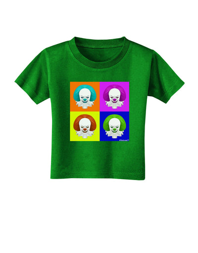 Clown Face Pop Art Toddler T-Shirt Dark-Toddler T-Shirt-TooLoud-Clover-Green-2T-Davson Sales