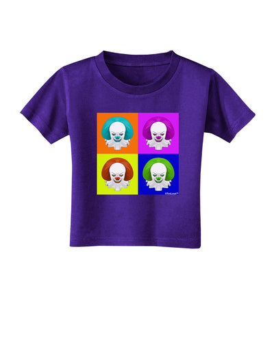 Clown Face Pop Art Toddler T-Shirt Dark-Toddler T-Shirt-TooLoud-Purple-2T-Davson Sales