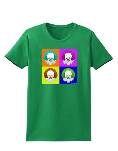 Clown Face Pop Art Womens Dark T-Shirt-TooLoud-Kelly-Green-X-Small-Davson Sales