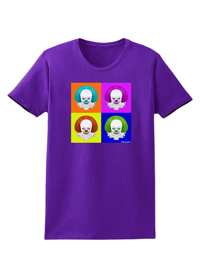 Clown Face Pop Art Womens Dark T-Shirt-TooLoud-Purple-X-Small-Davson Sales