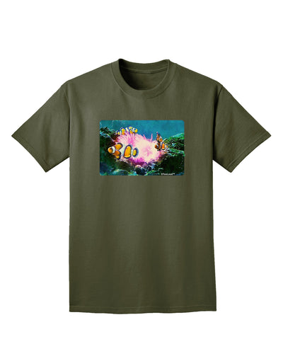 Clownfish Watercolor Adult Dark T-Shirt-Mens T-Shirt-TooLoud-Military-Green-Small-Davson Sales