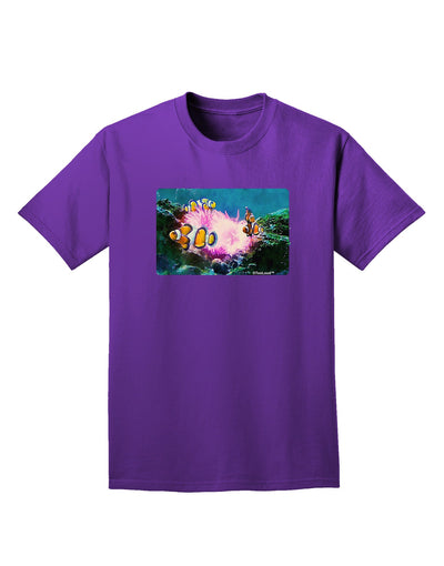 Clownfish Watercolor Adult Dark T-Shirt-Mens T-Shirt-TooLoud-Purple-Small-Davson Sales