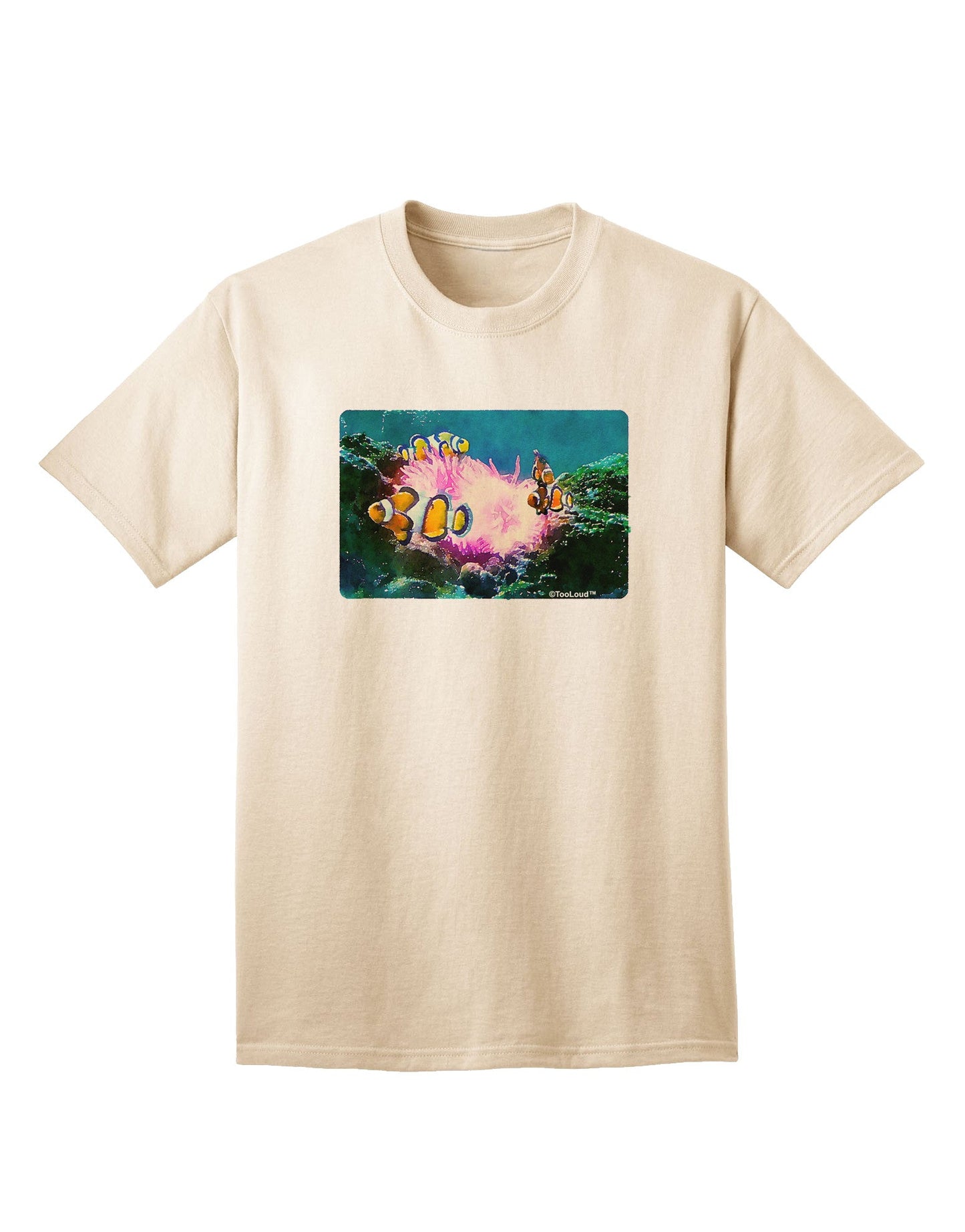 Clownfish Watercolor Adult T-Shirt-Mens T-Shirt-TooLoud-Natural-Small-Davson Sales