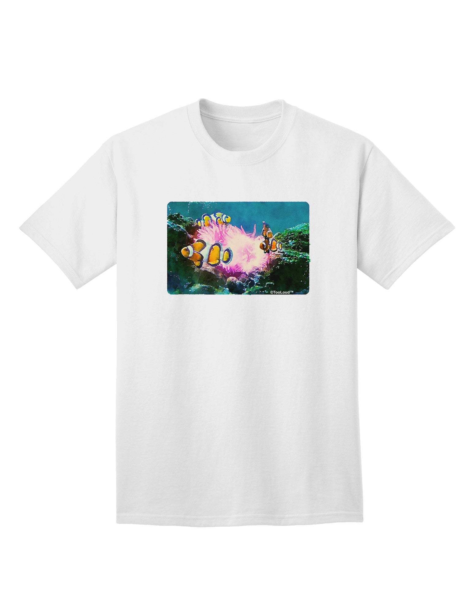 Clownfish Watercolor Adult T-Shirt-Mens T-Shirt-TooLoud-White-Small-Davson Sales