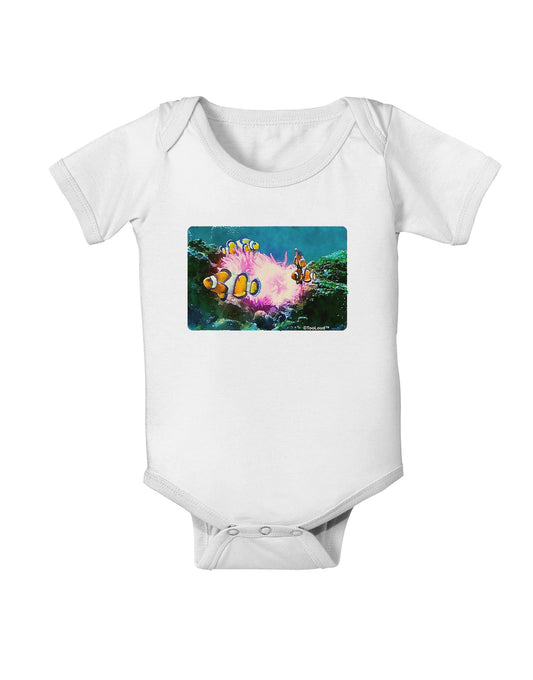 Clownfish Watercolor Baby Romper Bodysuit-Baby Romper-TooLoud-White-06-Months-Davson Sales