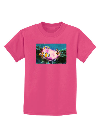 Clownfish Watercolor Childrens Dark T-Shirt-Childrens T-Shirt-TooLoud-Sangria-X-Small-Davson Sales