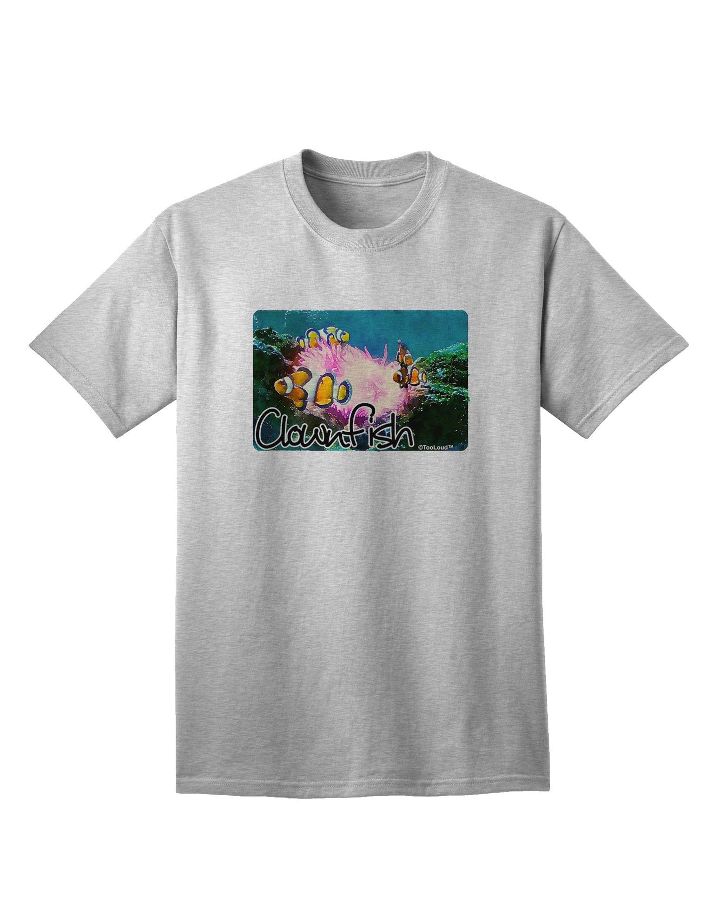 Clownfish Watercolor Text Adult T-Shirt-Mens T-Shirt-TooLoud-AshGray-Small-Davson Sales