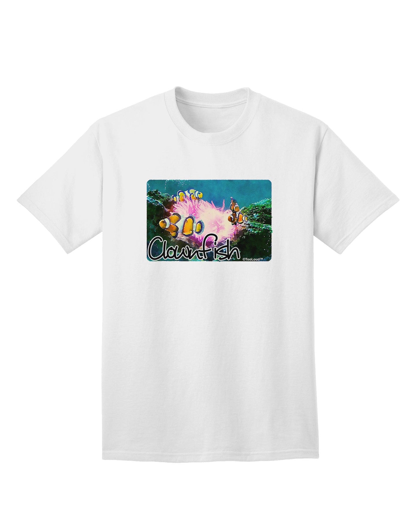 Clownfish Watercolor Text Adult T-Shirt-Mens T-Shirt-TooLoud-White-Small-Davson Sales