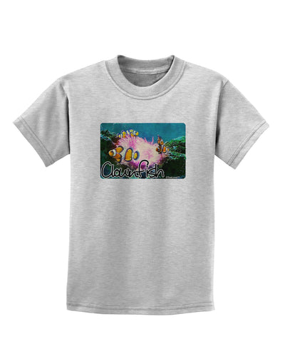 Clownfish Watercolor Text Childrens T-Shirt-Childrens T-Shirt-TooLoud-AshGray-X-Small-Davson Sales