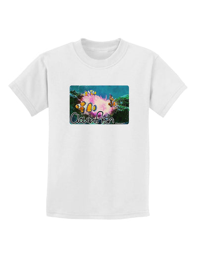 Clownfish Watercolor Text Childrens T-Shirt-Childrens T-Shirt-TooLoud-White-X-Small-Davson Sales