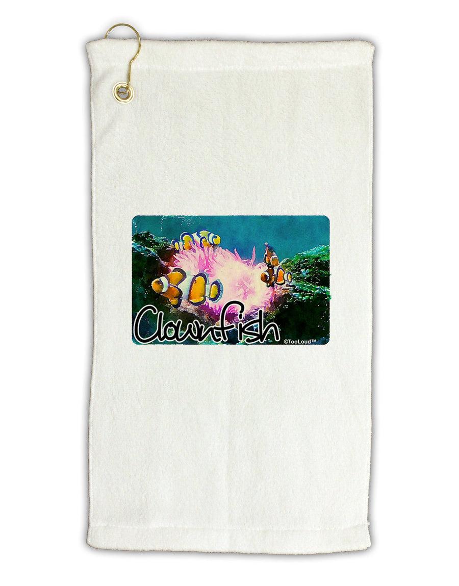 Clownfish Watercolor Text Micro Terry Gromet Golf Towel 11&#x22;x19-Golf Towel-TooLoud-White-Davson Sales