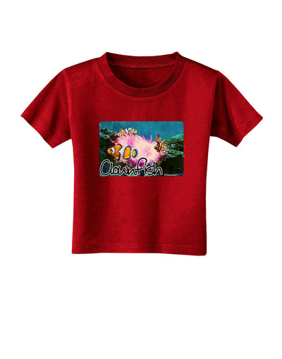 Clownfish Watercolor Text Toddler T-Shirt Dark-Toddler T-Shirt-TooLoud-Red-2T-Davson Sales