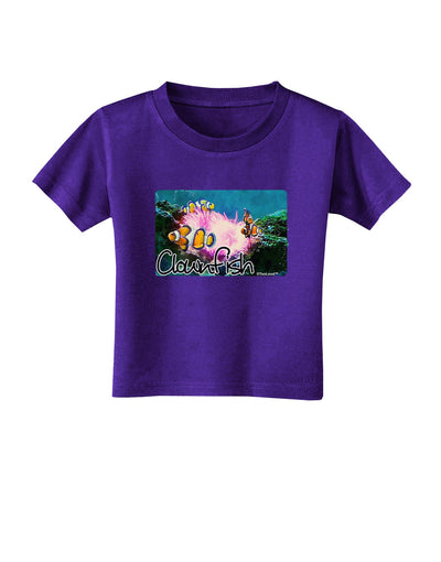 Clownfish Watercolor Text Toddler T-Shirt Dark-Toddler T-Shirt-TooLoud-Purple-2T-Davson Sales