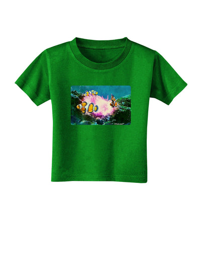 Clownfish Watercolor Toddler T-Shirt Dark-Toddler T-Shirt-TooLoud-Clover-Green-2T-Davson Sales